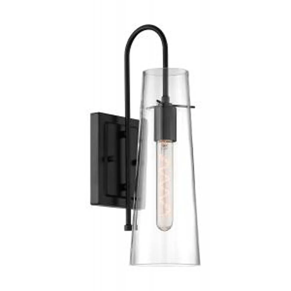 Nuvo Alondra 1-Light Mini Pendant w/ Clear Glass in Black Finish