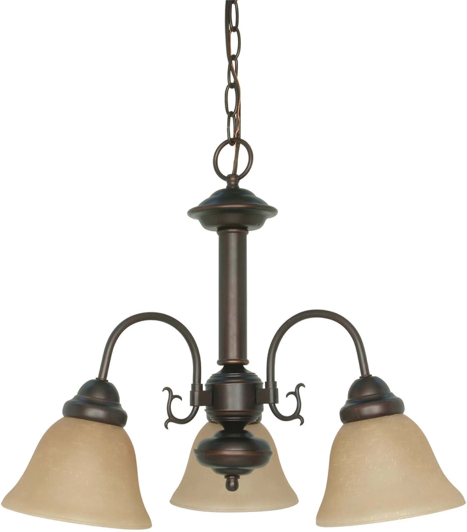 Nuvo Ballerina 3 Light 20 inch Chandelier w/ Champagne Linen Washed Glass