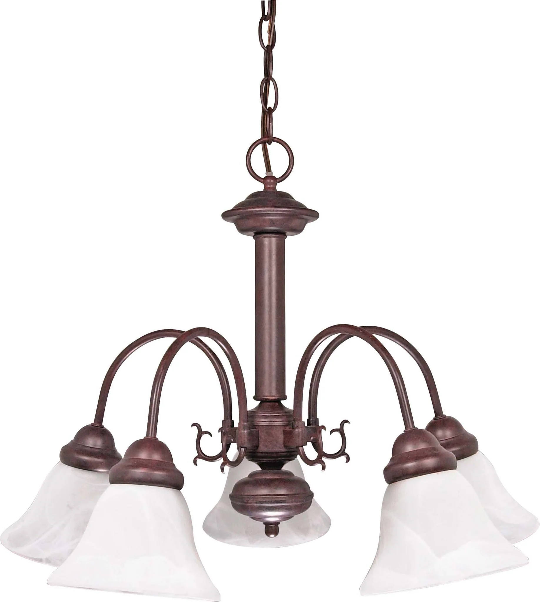 Nuvo Ballerina - 5 Light - 24 inch - Chandelier - w/ Alabaster Glass Bell Shades