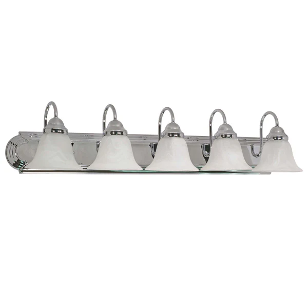 Nuvo Ballerina - 5 Light - 36 inch - Vanity - w/ Alabaster Glass Bell Shades
