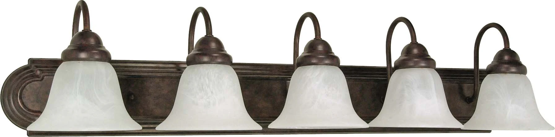 Nuvo Ballerina - 5 Light - 36 inch - Vanity - w/ Alabaster Glass Bell Shades