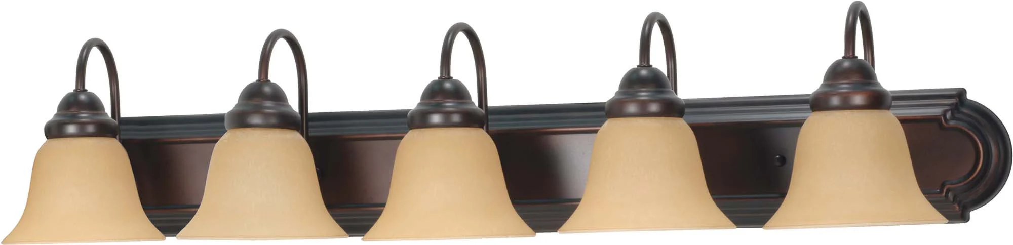 Nuvo Ballerina 5 Light 36 inch Vanity w/ Champagne Linen Washed Glass