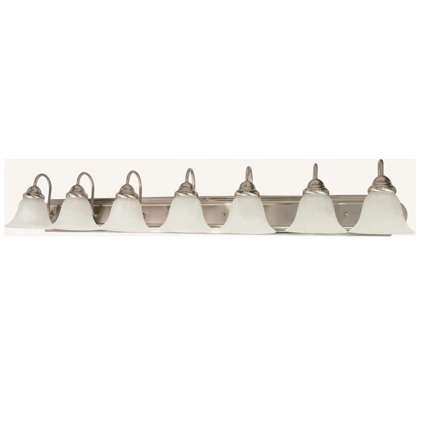 Nuvo Ballerina - 7 Light - 48 inch - Vanity - w/ Alabaster Glass Bell Shades