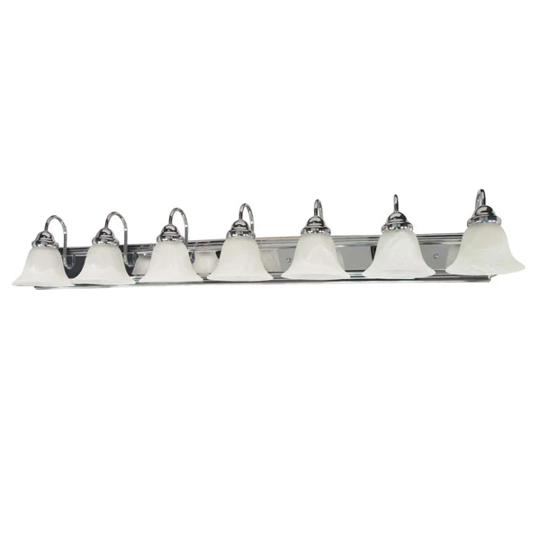 Nuvo Ballerina - 7 Light - 48 inch - Vanity - w/ Alabaster Glass Bell Shades