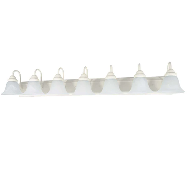 Nuvo Ballerina - 7 Light - 48 inch - Vanity - w/ Alabaster Glass Bell Shades