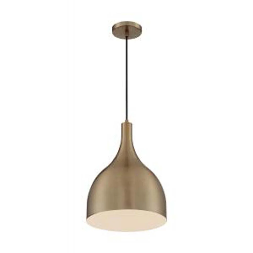 Nuvo Bellcap 1-Light Large Pendant w/ Burnished Brass Finish
