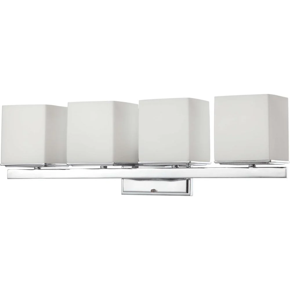 Nuvo Bento - 4 Light Vanity Fixture w/ Satin White Glass