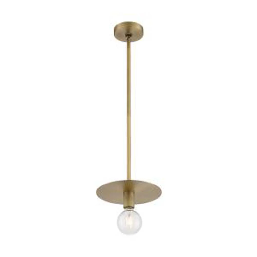Nuvo Bizet 1-Light Mini Pendant w/ Vintage Brass Finish