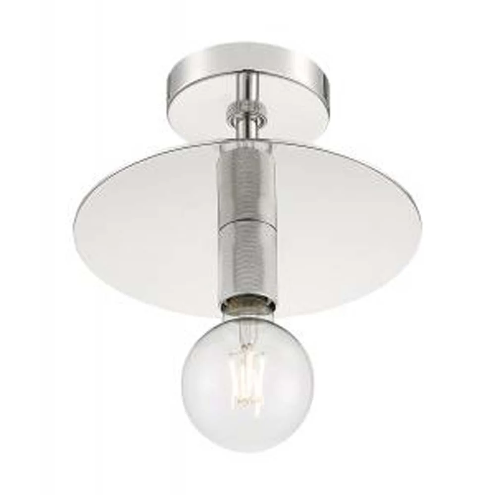 Nuvo Bizet 1-Light Semi Flush w/ Polished Nickel Finish