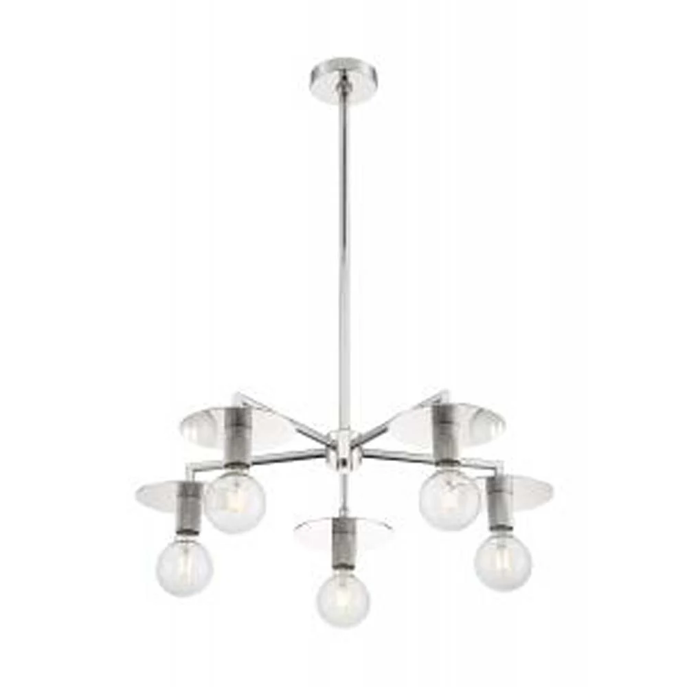 Nuvo Bizet 5-Light Chandelier w/ Polished Nickel Finish