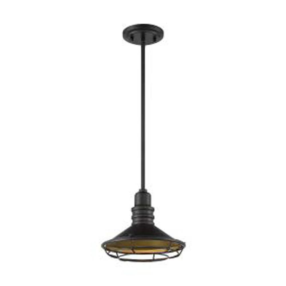 Nuvo Blue Harbor 1-Light 12" Pendant w/ Dark Bronze & Gold Finish
