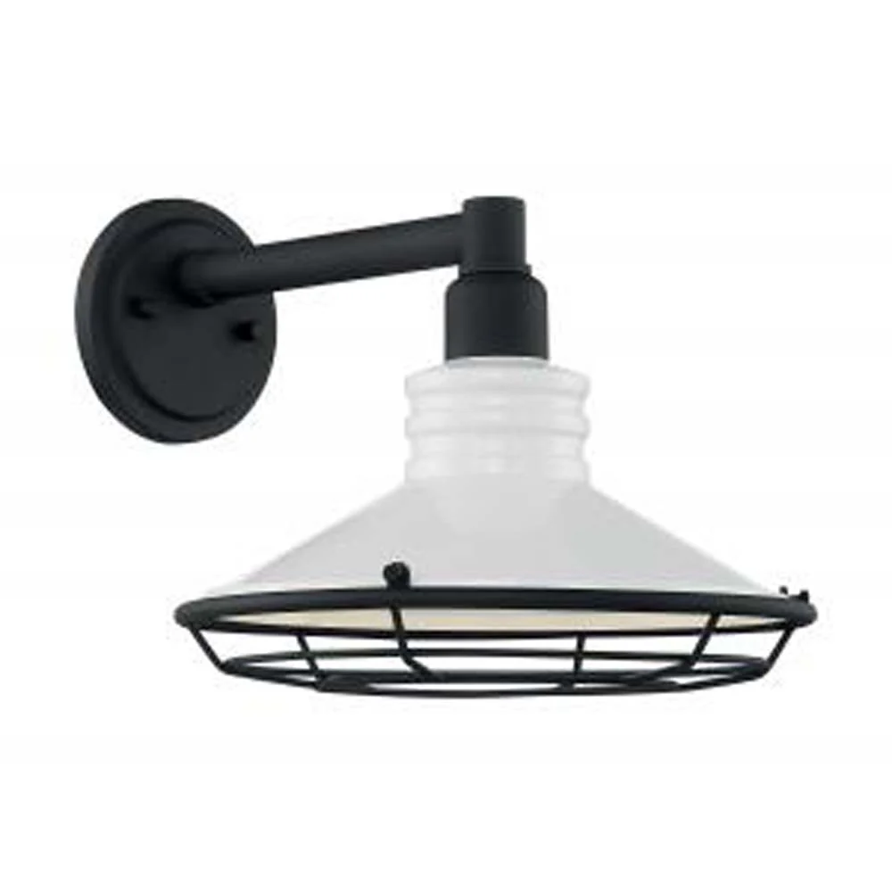 Nuvo Blue Harbor 1-Light 12" Sconce w/ Gloss White & Textured Black Finish