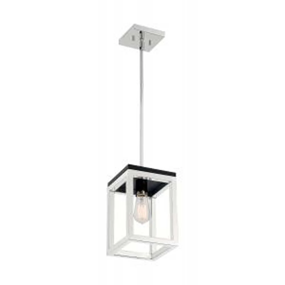 Nuvo Cakewalk 1-Light Pendant w/ Polished Nickel & Black Accents Finish