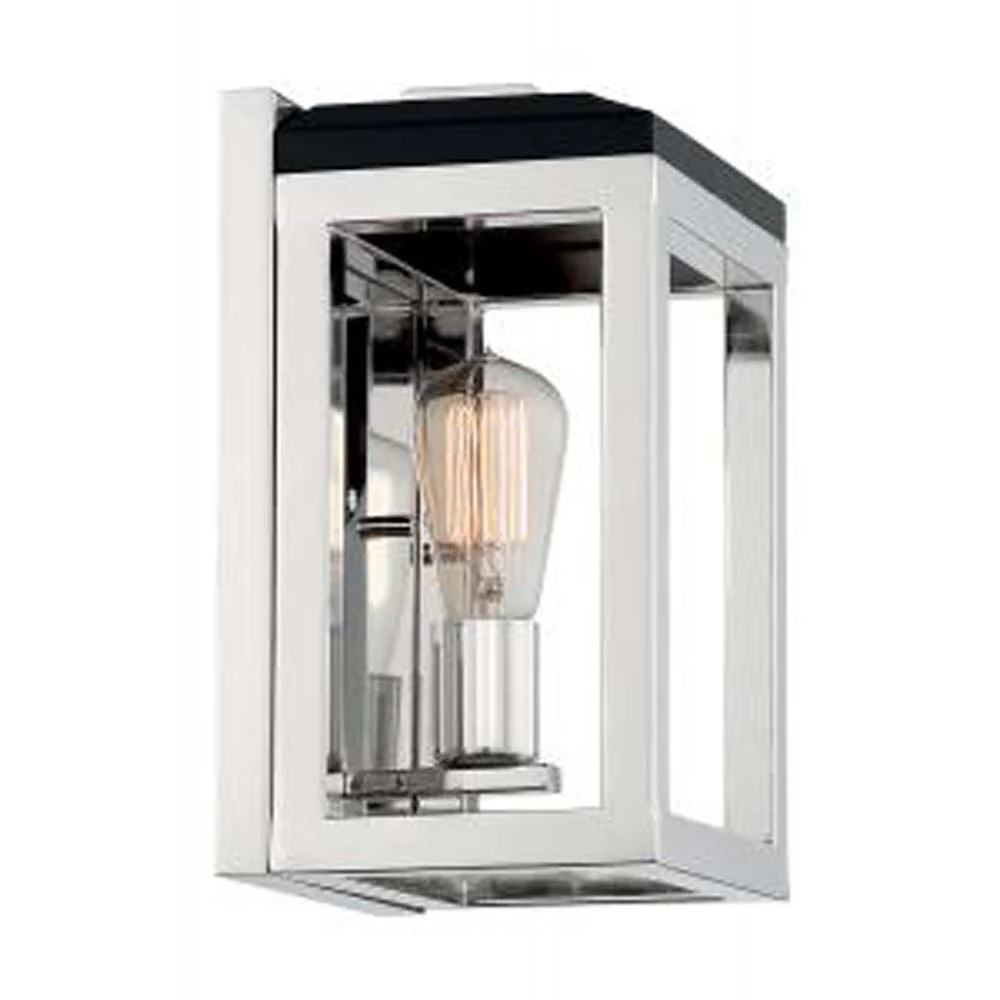 Nuvo Cakewalk 1-Light Sconce w/ Polished Nickel & Black Accents Finish