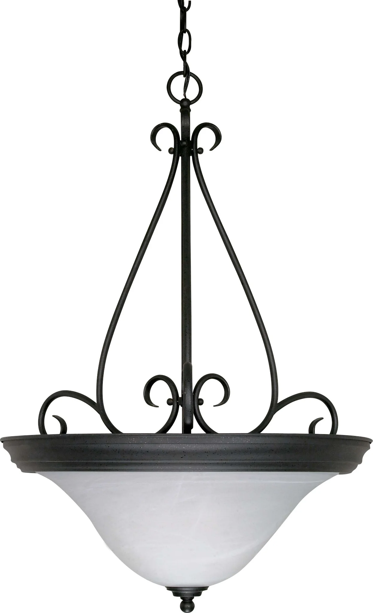 Nuvo Castillo - 3 Light - 19 inch - Pendant - w/ Alabaster Swirl Glass