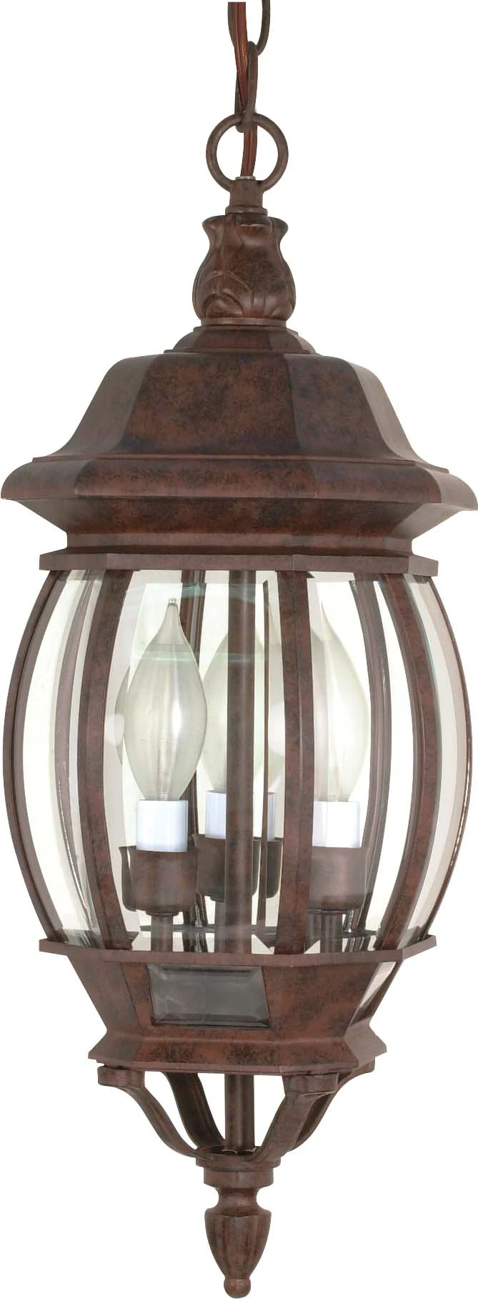 Nuvo Central Park - 3 Light - 20 inch - Hanging Lantern - w/ Clear Beveled Glass