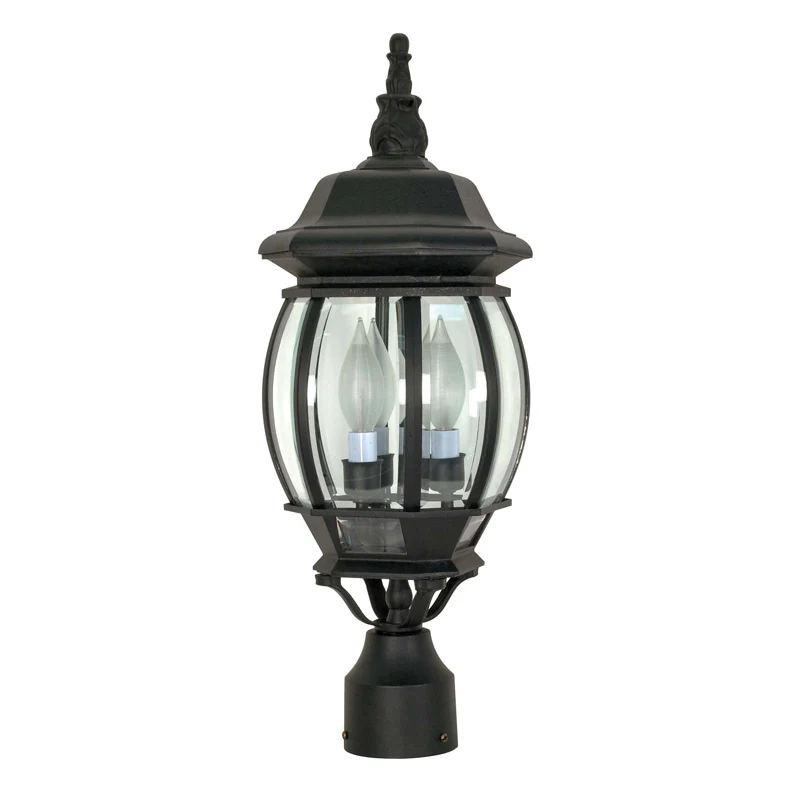 Nuvo Central Park - 3 Light - 21 inch - Post Lantern - w/ Clear Beveled Glass