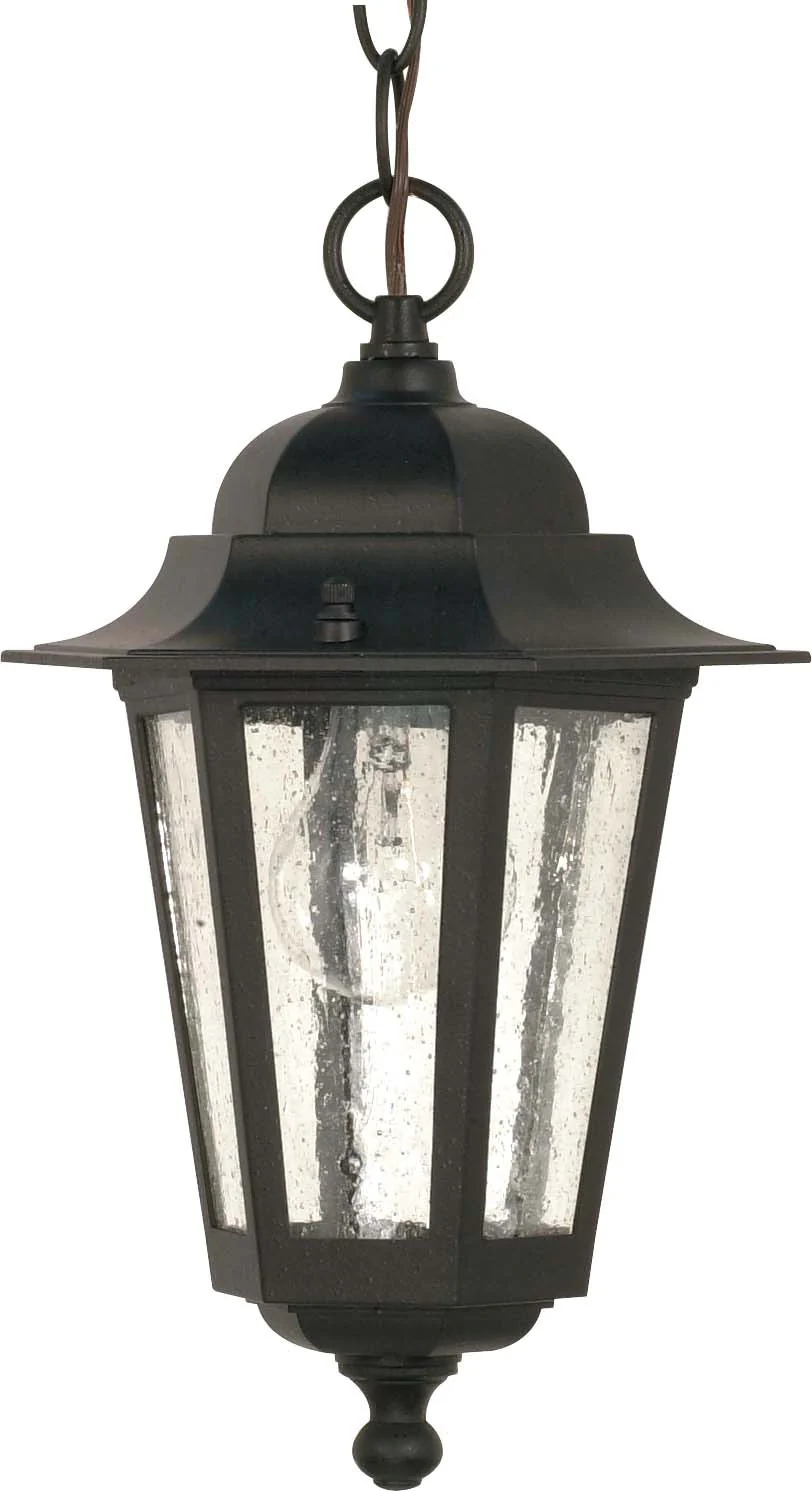 Nuvo Cornerstone - 1 Light - 13 inch - Hanging Lantern - w/ Clear Seed Glass