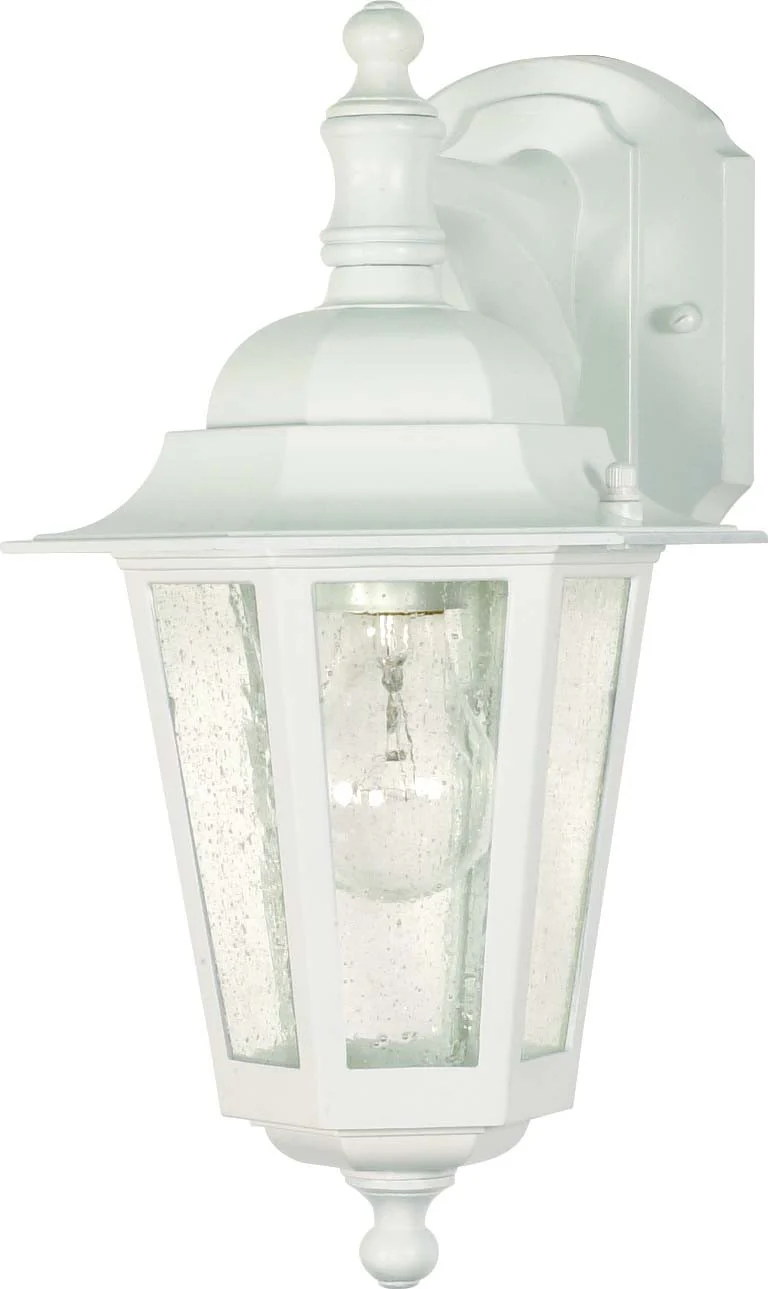 Nuvo Cornerstone - 1 Light - 13 inch - Wall Lantern - Arm Down/Clear Seed Glass
