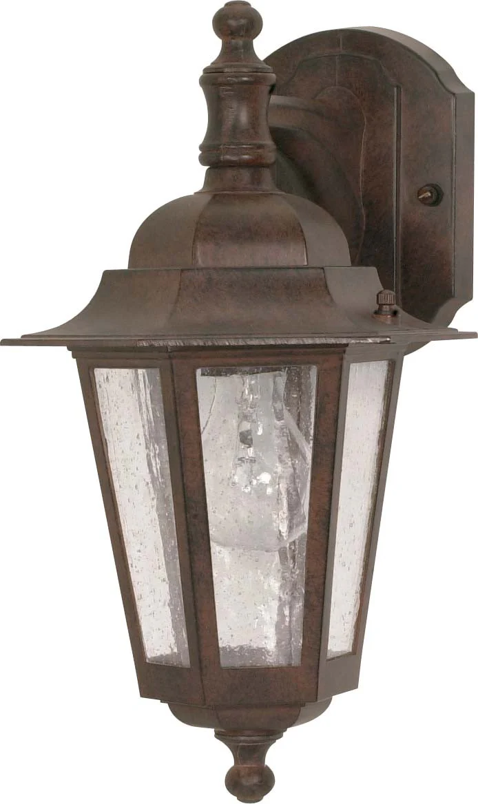 Nuvo Cornerstone - 1 Light 13 in - Wall Lantern - Arm Downw/ Clear Seed Glass