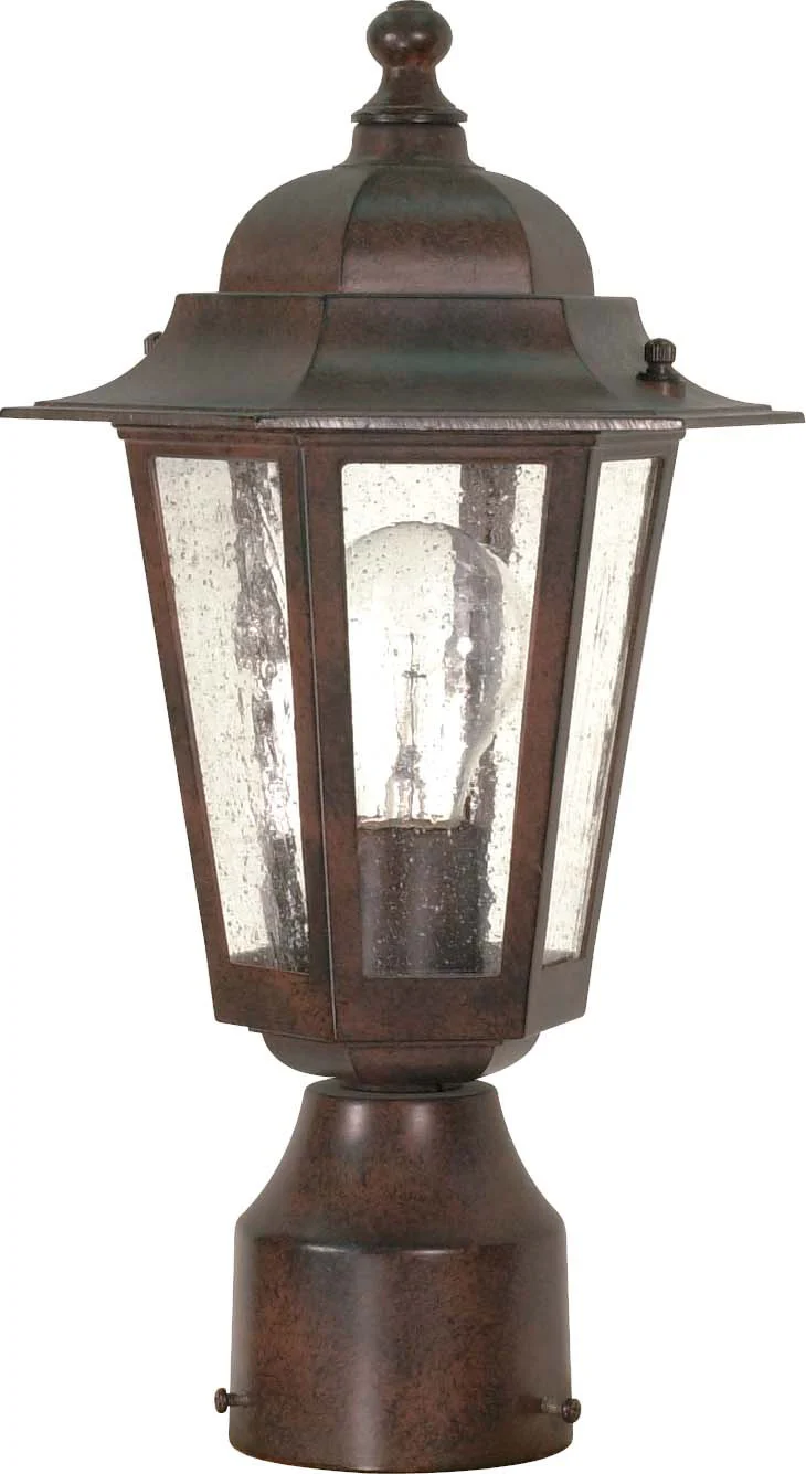Nuvo Cornerstone - 1 Light - 14 inch - Post Lantern - w/ Clear Seed Glass