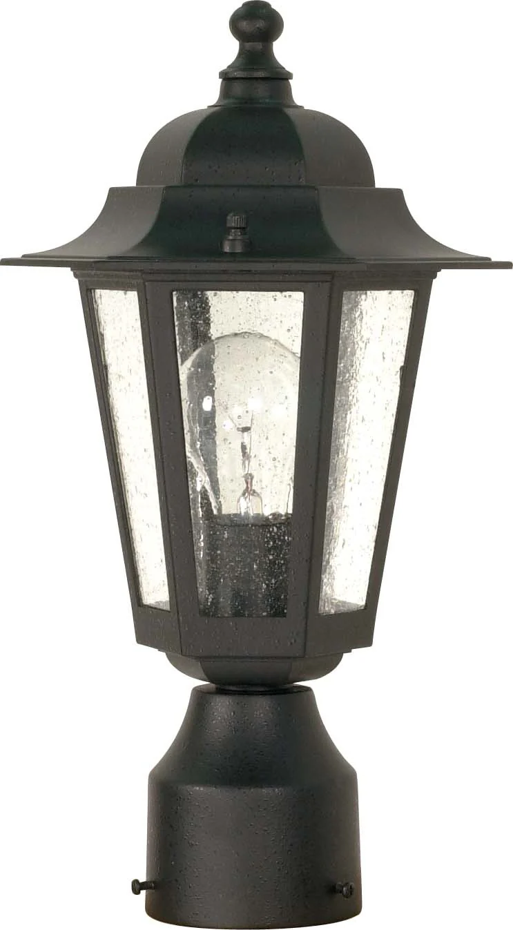Nuvo Cornerstone - 1 Light - 14 inch - Post Lantern - w/ Clear Seed Glass