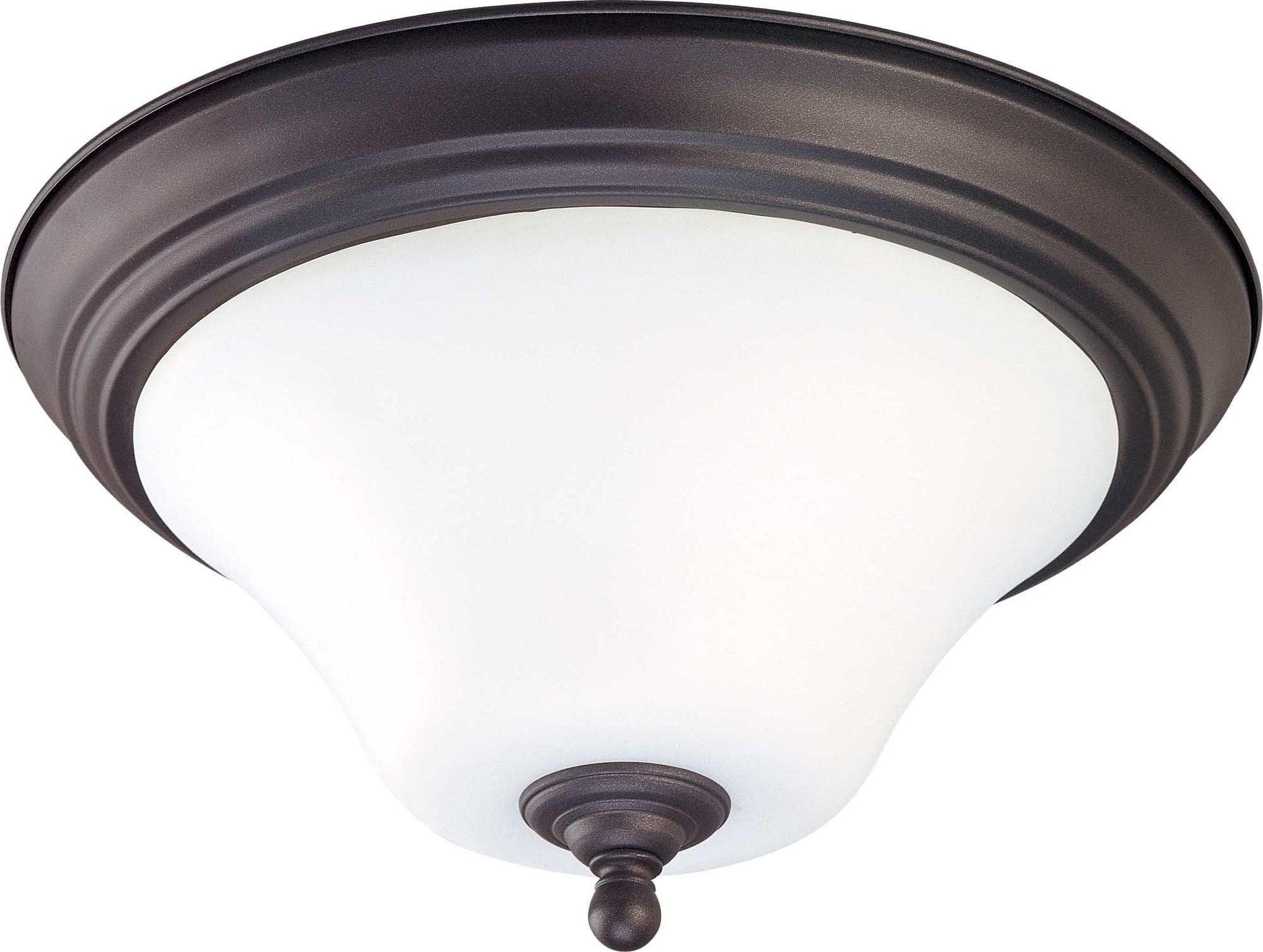 Nuvo Dupont - 2 light 15 inch Flush Mount w/ Satin White Glass