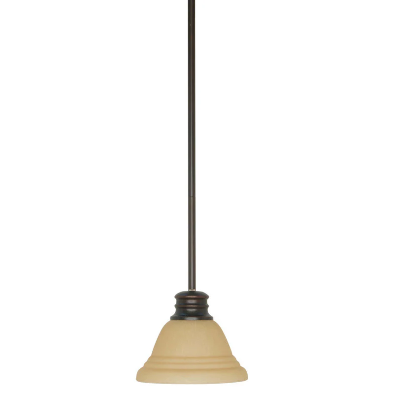Nuvo Empire 1 Light 7 inch Mini Pendant w/ Champagne Linen Washed Glass