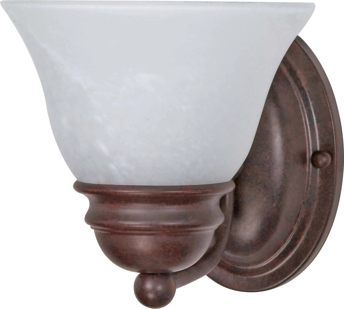 Nuvo Empire - 1 Light - 7 inch - Vanity - w/ Alabaster Glass Bell Shades
