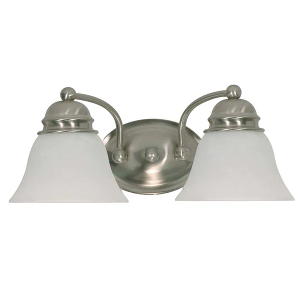 Nuvo Empire - 2 Light - 15 inch - Vanity - w/ Alabaster Glass Bell Shades