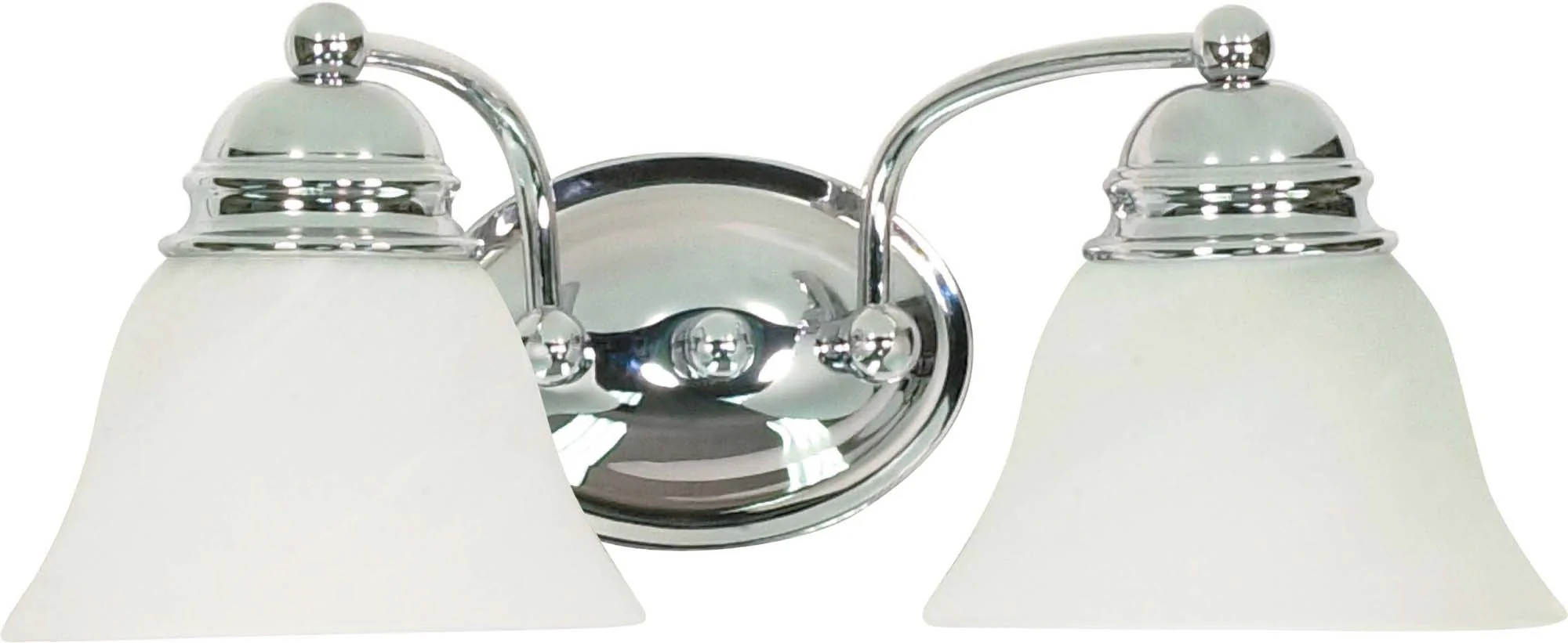 Nuvo Empire - 2 Light - 15 inch - Vanity - w/ Alabaster Glass Bell Shades