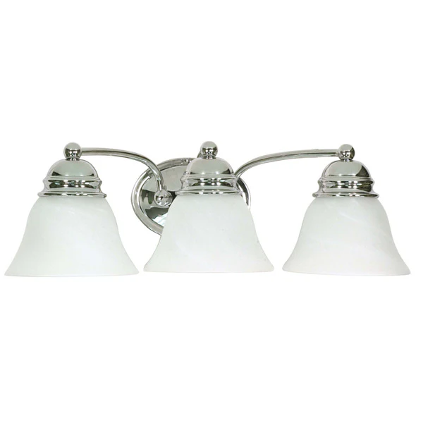 Nuvo Empire - 3 Light - 21 inch - Vanity - w/ Alabaster Glass Bell Shades