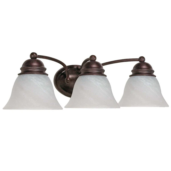 Nuvo Empire - 3 Light - 21 inch - Vanity - w/ Alabaster Glass Bell Shades