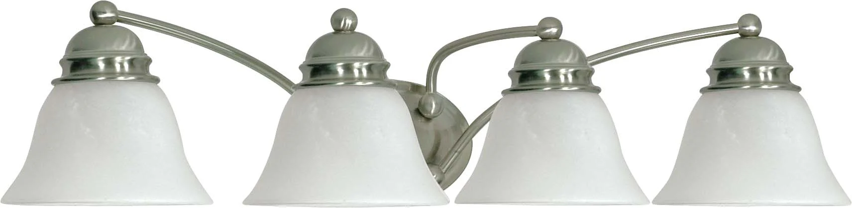 Nuvo Empire - 4 Light - 29 inch - Vanity - w/ Alabaster Glass Bell Shades