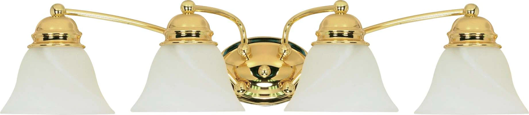 Nuvo Empire - 4 Light - 29 inch - Vanity - w/ Alabaster Glass Bell Shades