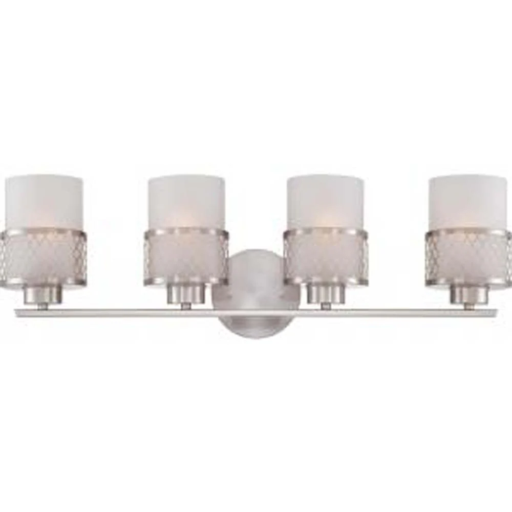 Nuvo Fusion - 4 Light Vanity Fixture w/ Frosted Glass