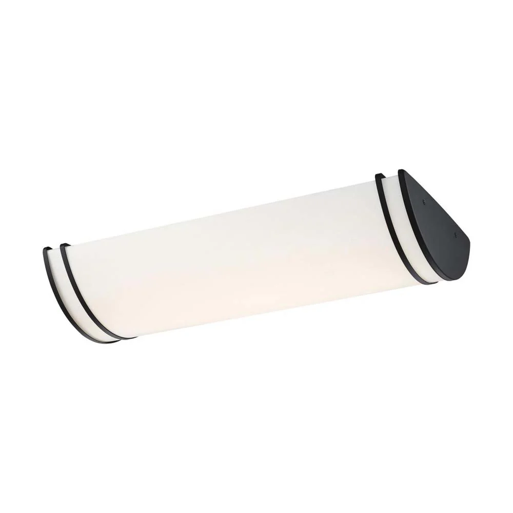 Nuvo Glamour LED 25-in Linear Flush Mount Fixture Black Finish CCT Selectable