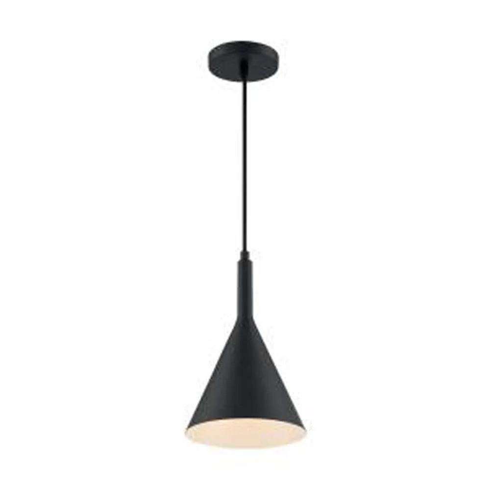 Nuvo Lightcap 1-Light 7.75" Pendant w/ Matte Black Finish