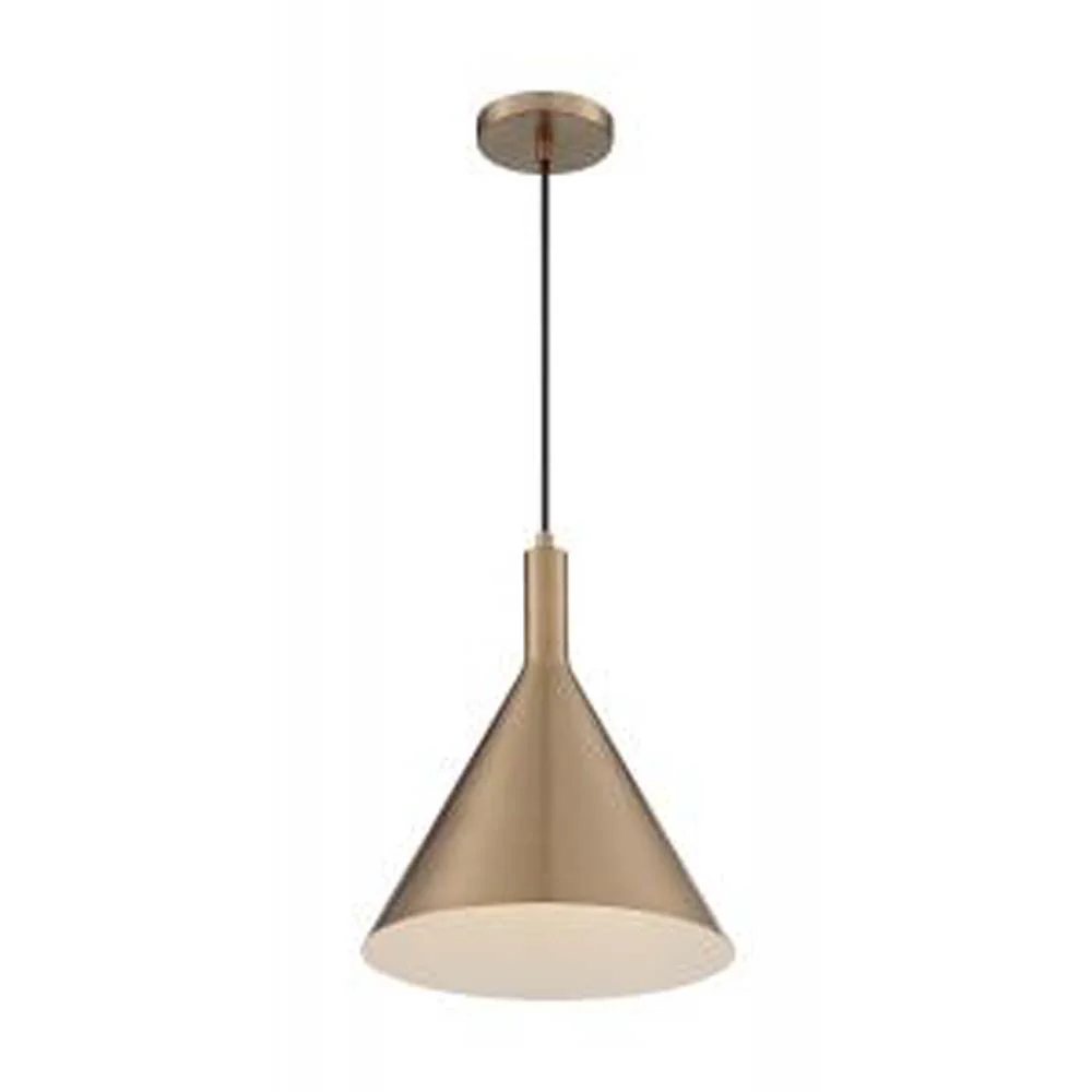 Nuvo Lightcap 1-Light Large Pendant w/ Burnished Brass Finish