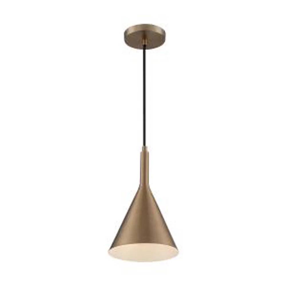 Nuvo Lightcap 1-Light Pendant w/ Burnished Brass Finish
