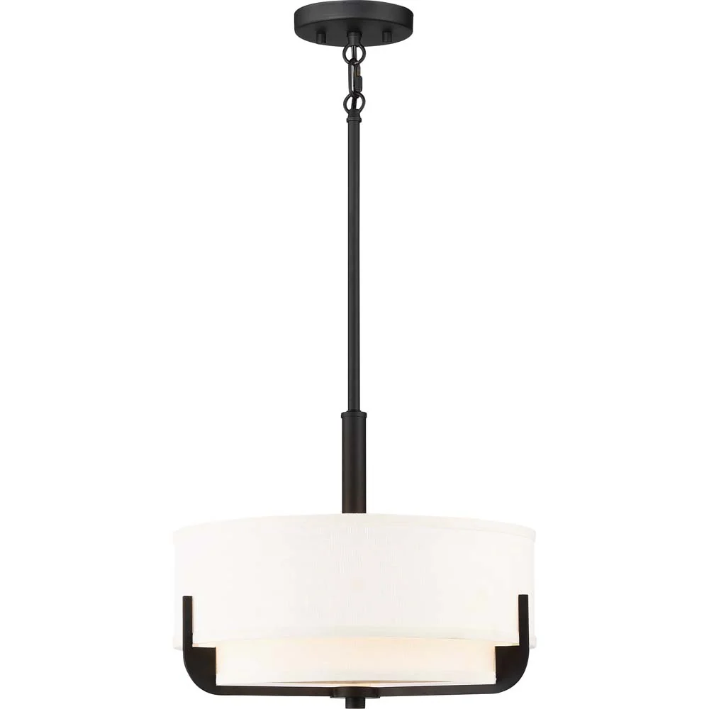 Nuvo Lighting 100w Frankie 3-Light 14 In Pendant Aged Bronze Finish