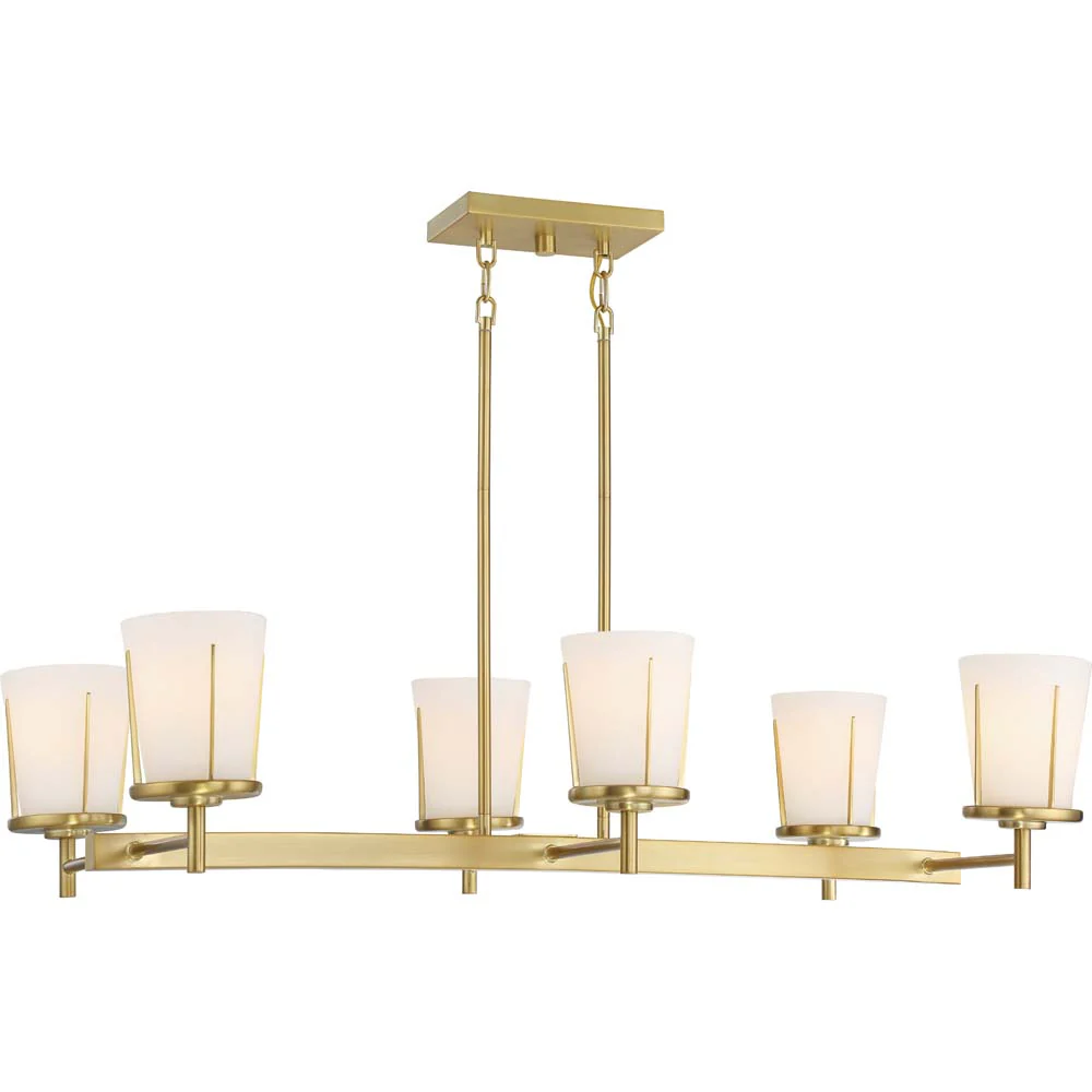 Nuvo Lighting 100w Serene 6-Light Island Pend Natural Brass Finish