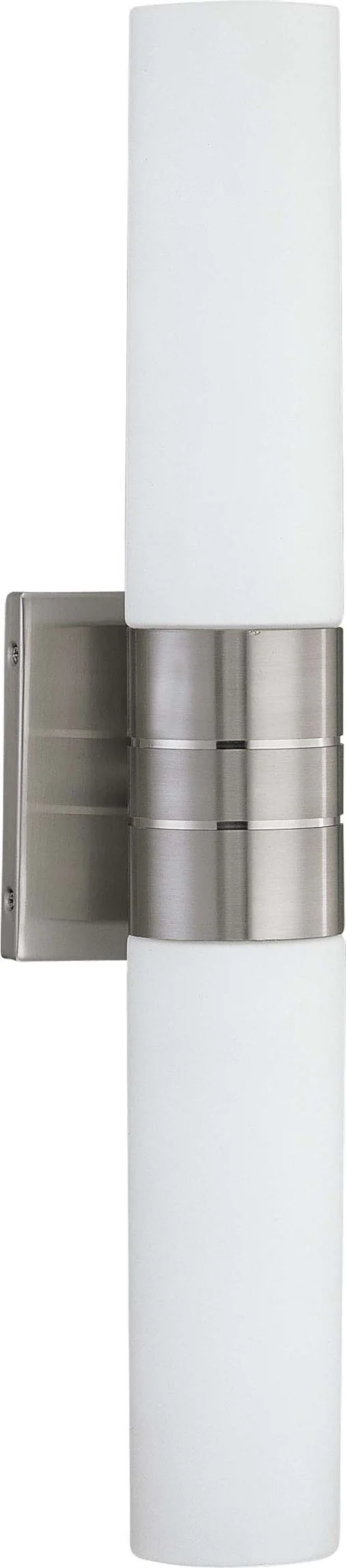 Nuvo Link - 2 Light (Vertical) Tube Wall Sconce w/ White Glass
