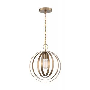Nuvo Pendleton 1-Light Pendant w/ Burnished Brass Finish