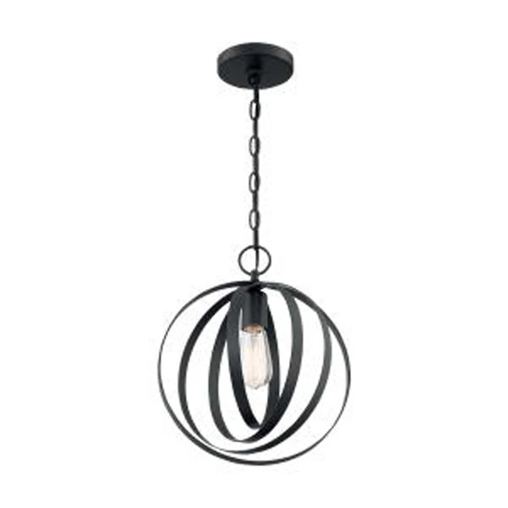 Nuvo Pendleton 1-Light Pendant w/ Matte Black Finish