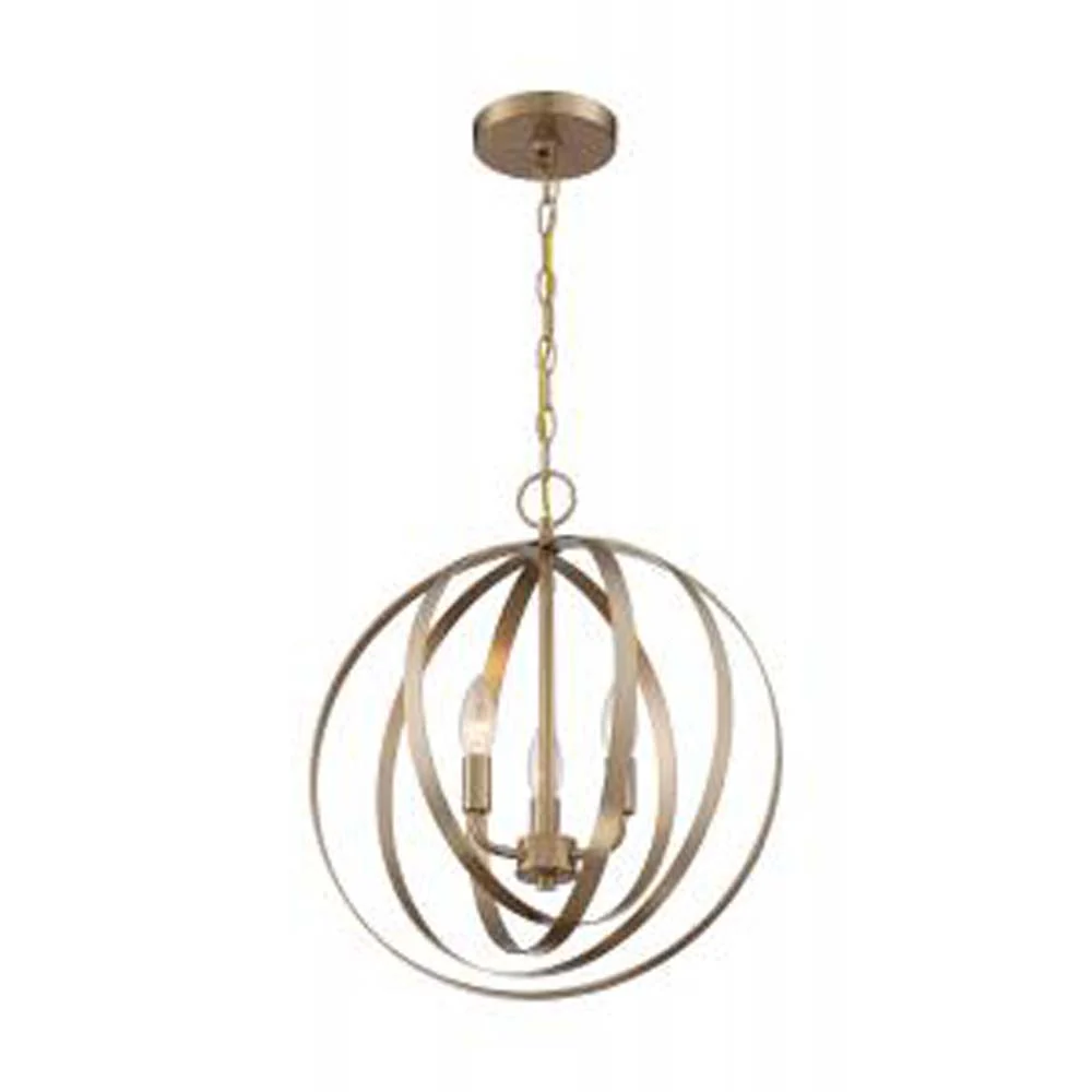 Nuvo Pendleton 3-Light Pendant w/ Burnished Brass Finish