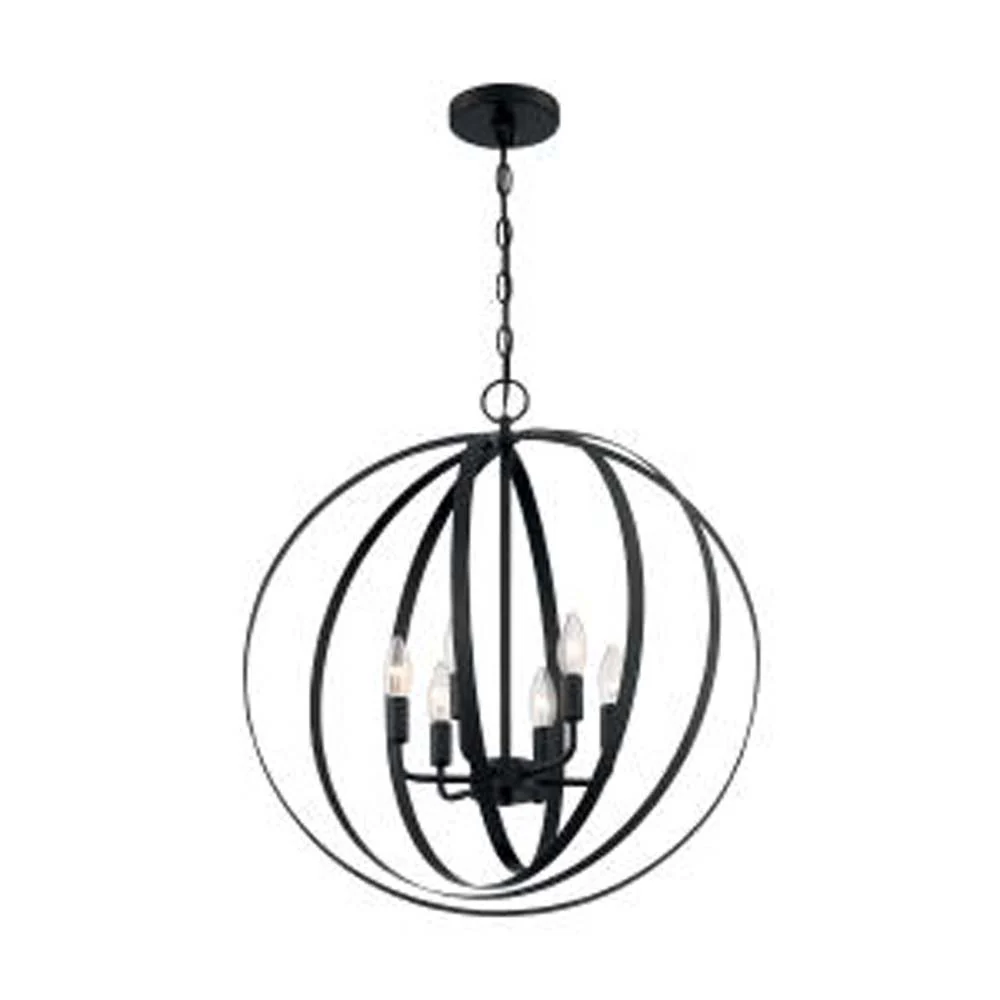 Nuvo Pendleton 6-Light Pendant w/ Matte Black Finish