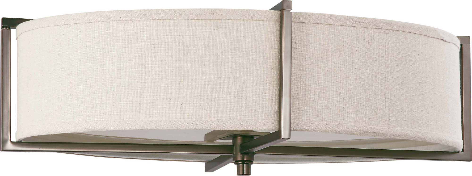 Nuvo Portia - 6 Light Oval Flush w/ Khaki Fabric Shade