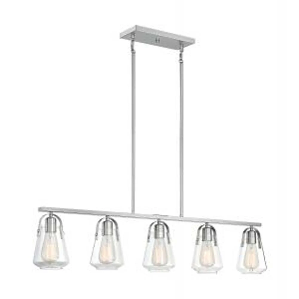 Nuvo Skybridge 5-Light Pendant w/ Clear Glass in Brushed Nickel Finish