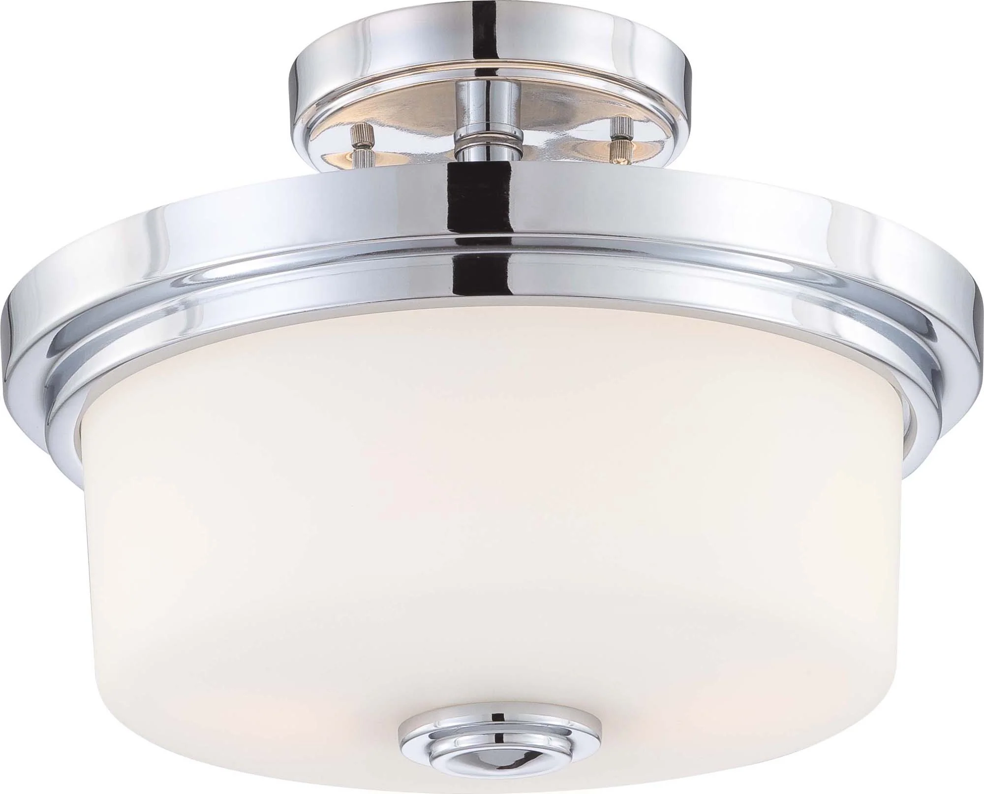 Nuvo Soho - 2 Light Semi Flush Fixture  w/ Satin White Glass